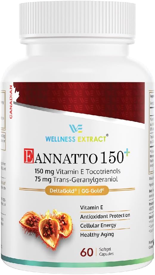 Wellness Extract Eannatto 150 mg Vitamin E Tocotrienols Supplement with GG - Sağlıklı Aging 60 yumuşakgels.