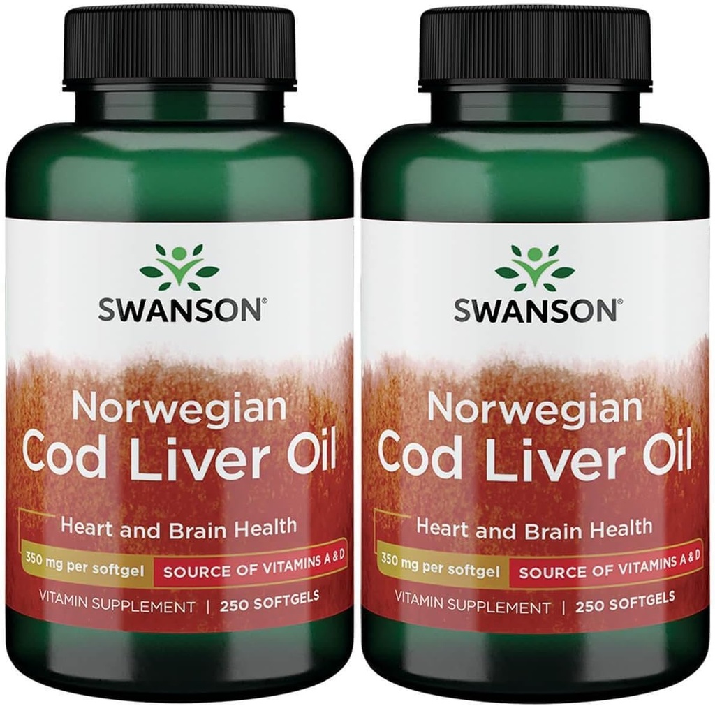 Swanson Cod Liver Oil 1250 Iu A/135 Iu D 250 Sgels (2 Pack)