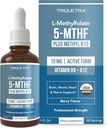 L Torch Folate 15 mg Plus Metil B12 Copha – Organik Berry Flavor, Yüksek Potency Liquid Sublingual Active 5-MTHF Form - Destekler Mood, Metilation, Cognition – Bioactive Forms B9 & B12 (1oz)