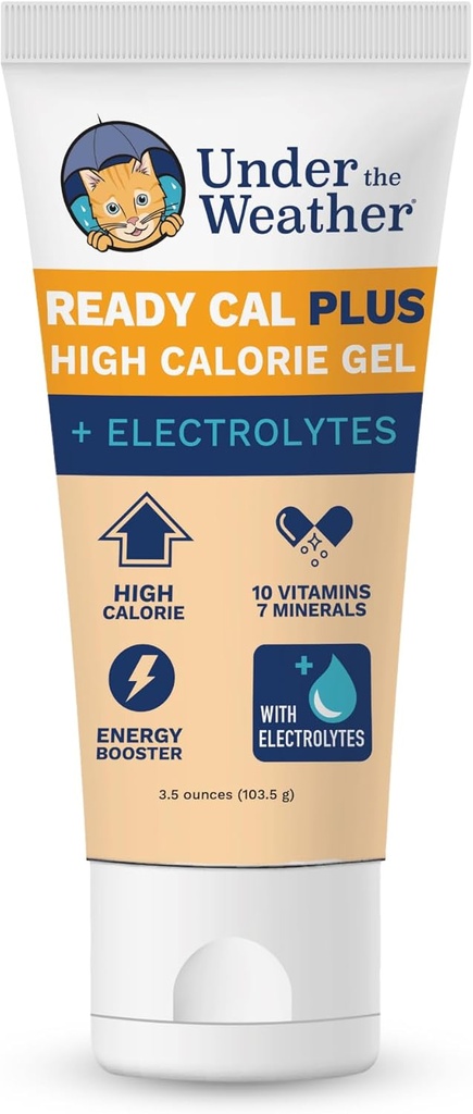 Weather Pet Electrolytes ready Cal Plus Gel for Cats | Vet-Formated High-Calorie Supplement for Cats & Kittens | Tavsiyeler Kilo Verme ve Hasta Felines için Enerjiyi Güçlendirmek | 3.5 Oz Tube Pack