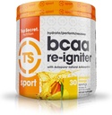 Top Secret Beslenme BCAA Re-Igniter Vegan Amino Asit Supplement with Astaxanthin and Electrolyte, Hydration Blend with Coconut su, 9.84 oz (30 hizmet) , Pinele Mango
