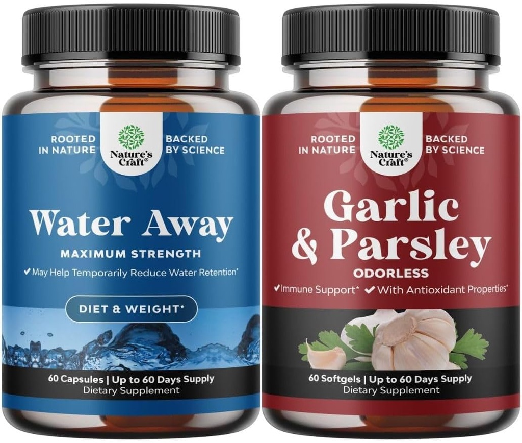 Water Away Akışkanlarının Yayınlanması Dandelion Leaf Extract & Green Tea for Bloating Relief and Tempd Odorless Soft Softgels - Parsley Extract & Aged Supplement Supplements for Gut Support