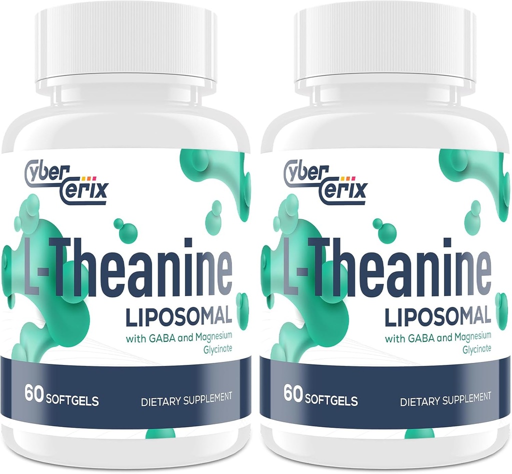 Liposomal L-Theanine 500 mg, GABA 200 mg & Magnezyum 100 mg ile Kompleks, Calm, Relaxation & Focus, Gluten Free - 120 Capsules