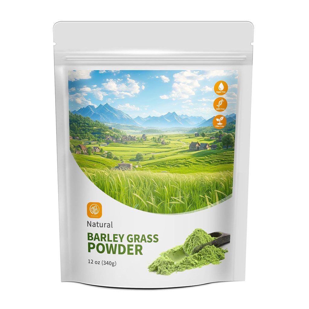 Hudetex Barley Grass Juice 12 oz - 100% Pure Buğdaygras Toz, Destekler Cardiovascular, Liver ve Digestive Function, Vegan, No Maltodextrin & Sugar.