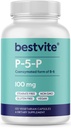 BESTVITE P-5-P 100 mg (120 Vejetaryen Capsules) (CoEnzymated Form of B-6) - No Stearates - Vegan - Non GMO - Gluten Free - No Silikon Dioksi - No Gelatin