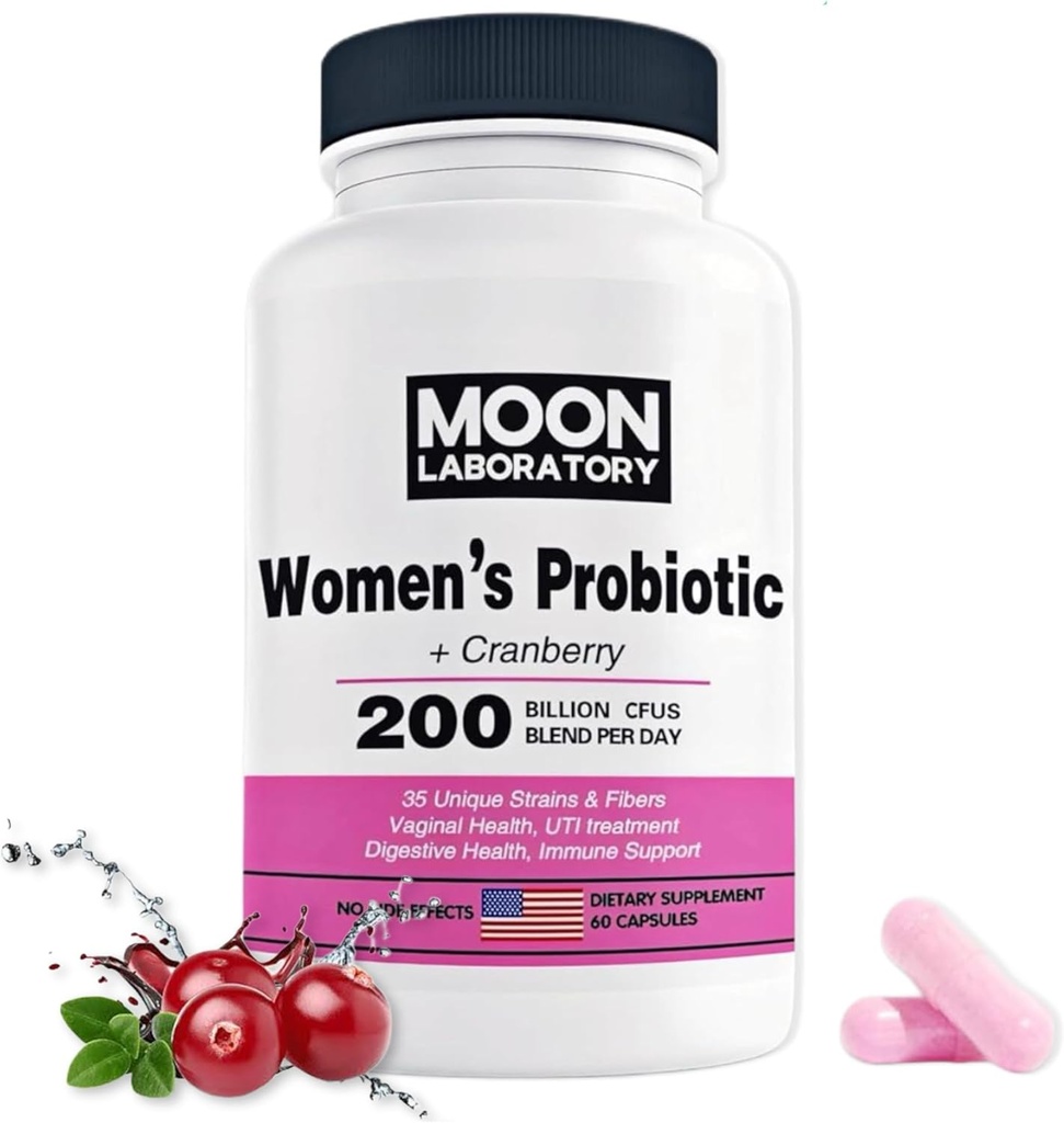 Kadınlar Probiyotik & Prebiyotik, 200 Milyar CFUs, 35 Benzersiz Strains & Fibers. PH dengesi, Vaginal Health, UTI tedavisi, Digestione desteği, Immune artışı. Cranberry & D-Mannose ile. 60 Capsules