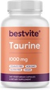 BESTVITE Taurin 1000 mg (240 Vejetaryen Capsules) - No Stearates - No Fillers - No Flow Agents - Vegan - Non GMO - Gluten Free