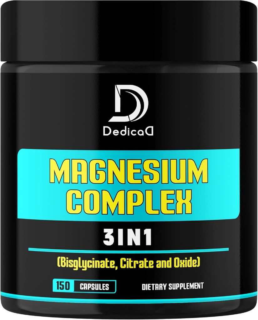 Magnezyum Bisglycinate, Citrate & Hoffman - 150 Capsules - 100 mg Elemental Triple Magnezyum Kompleksi - Enerji Üretimi, Kas, Beyin ve Immune Health Health