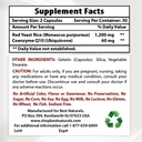 Red Yeast Rice ile COQ10 & Turmeric Curcumin 1500 mg/Serving with Bioperine