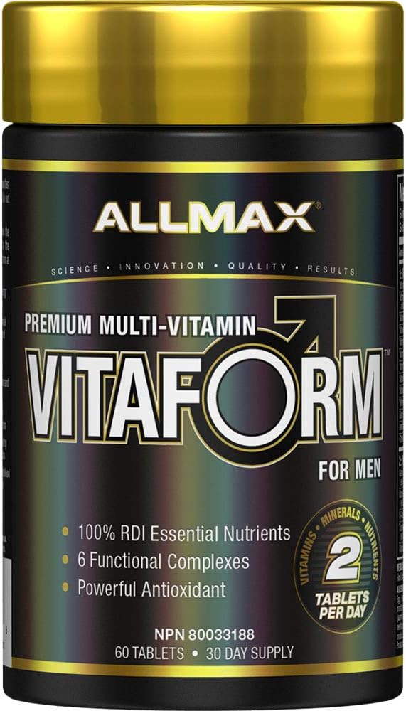 ALLMAX VITAFORM - 60 Tablet - Erkekler için Premium Multivitamin - Altı Fonksiyonel Kompleks + Vitamin C, D3 & çinko - 30 Hizmet