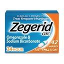 Zegerid OTC, 24-Hour Heartburn Relief, Acid Reflux Medicine and Antacid, Treats Frequent Heartburn, Omeprazole 20mg + Sodium Bicarbonate, Proton Pump Inhibitor (PPI), 42 Capsules