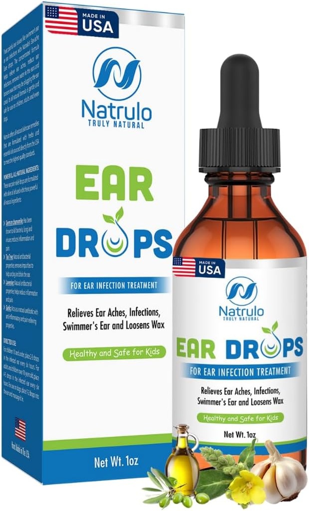 Kulak Enfeksiyonları için küpeler – Tüm Doğal Mullein Garlic Yağı Earaches, Mayomer'in Kulakları, Klonlanmış Kulaklar, Earwax Removal ve Itchy Ears – Ear Care Treatment for Yetişkinler, Children and Pets, Made in USA