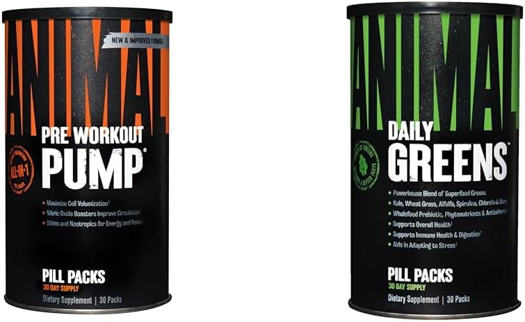 Animal Pump Preworkout Greens Greens, Probiyotiks and Digestion Supplement 30 Count Sche
