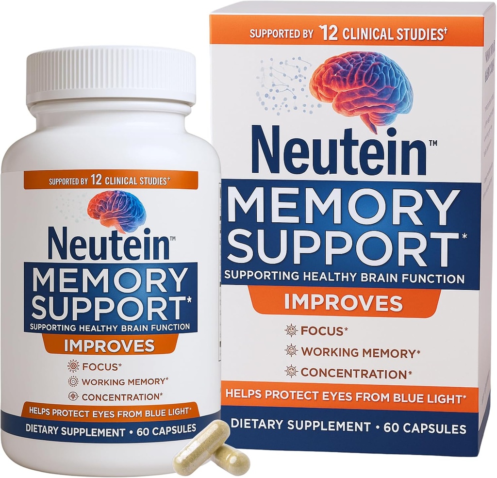 Doğal Beyin Uyarısı Memory, Concentration & Brain Health - Extra Strength Plant-Based Focus Supplement for Yetişkinler & Seniors, Made in USA (60 kapsül / 30 Serv)