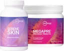 Microbiome Labs Skin Support Sche - SereneSkin Clear Skin Probiyotik Supplement Shown to Help Reduce Fine Lines (30 Capsules) - MegaPrebiyotik Toz for Gut Health (2.1oz)
