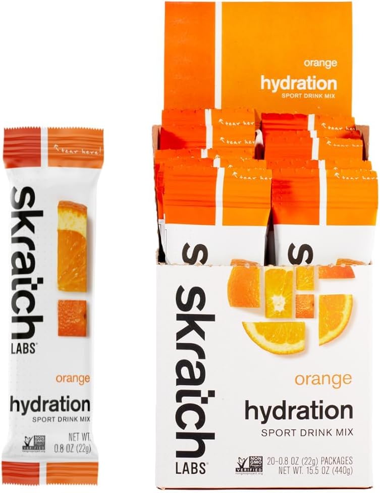 Skratch Labs Hydration Packets - Hydration Drink Mix, Orange (20ct) - Elektrolyte Toz Paketleri Sporcular ve Spor Performansı için Geliştirildi - Gluten Free, Vegan, Kosher