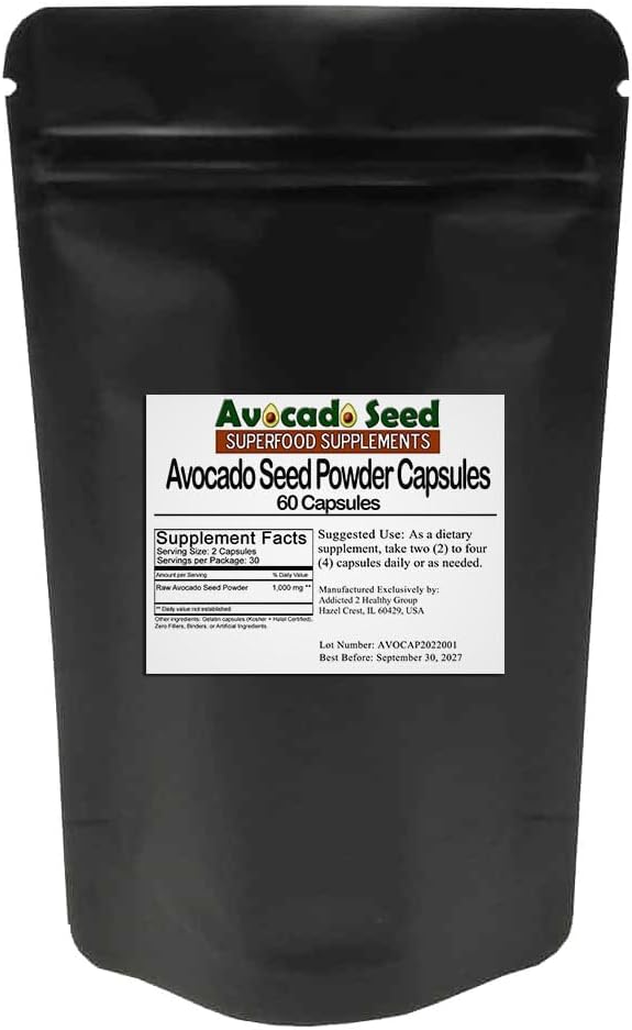 Aokado Tohum Toz Kapsülleri [60 Kont] #1 Prebiyotik Fiber + Antioksi Supplement, Raw Food, Digestive Health - The Ultimate Sustainable SuperFood