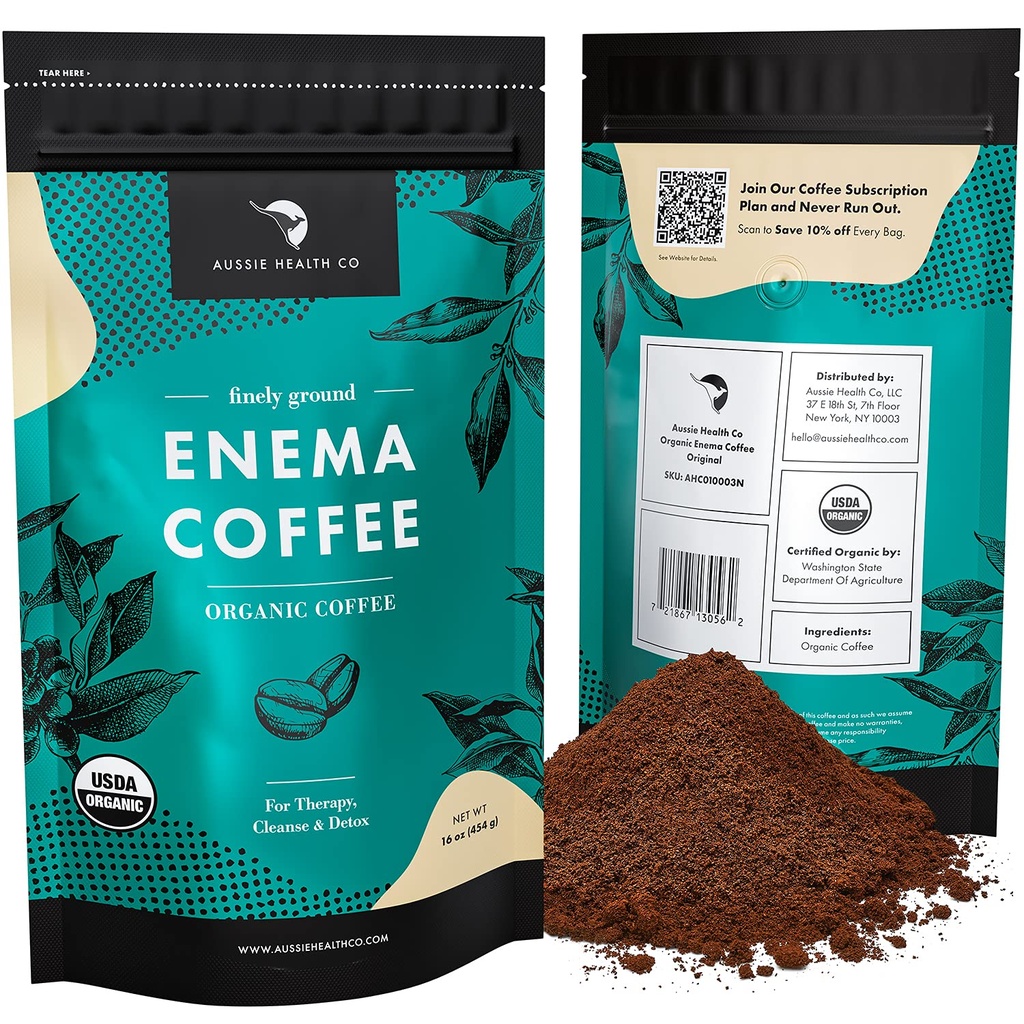 Aussie Health Co Enema Coffee – Βιολογικός Καφές – 419° Ψημένος, Καφές εδάφους, Καθαρισμός και Αποτοξίνωση, Made in USA – 1 LB Bag