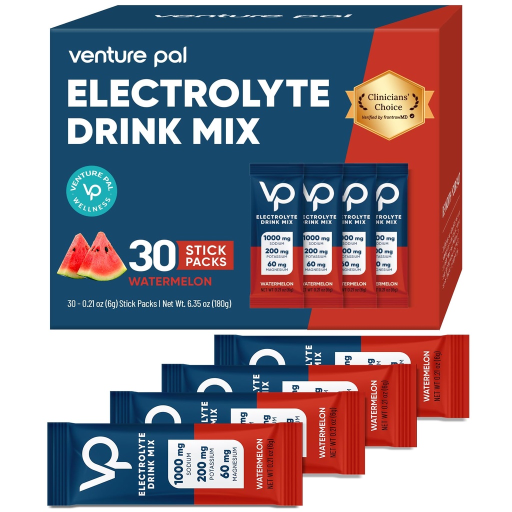 Venture Pal High sodyum Sugar Free Electrolytes Toz Packet - Hydration Packets with Vitamin, sodyum & P properties | Zero Calories | Vegan, Keto & Paleo Friendly Electrolyte Drink Mix - 30 Sticks