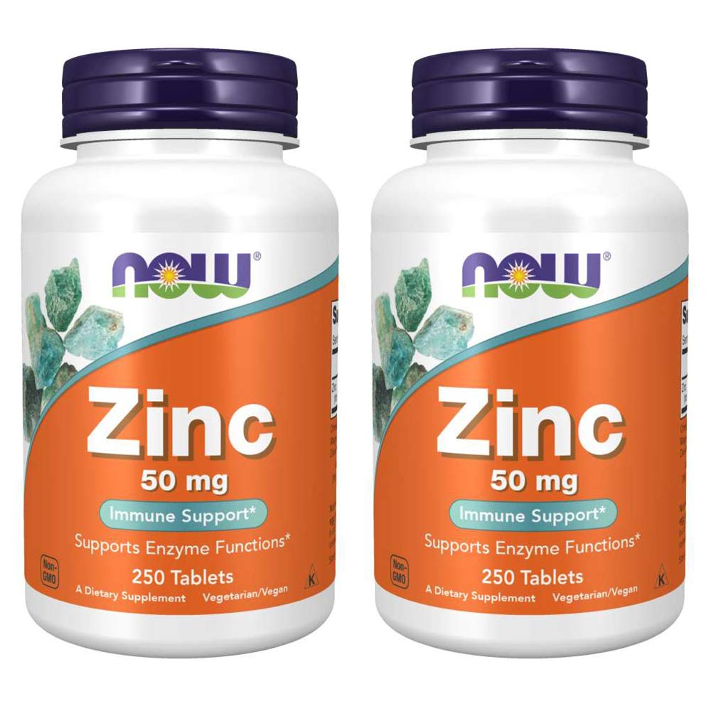 Şimdi Gıdalar, (2 Pack) çinko, 50 mg, 250 Kont (Pack of 2)