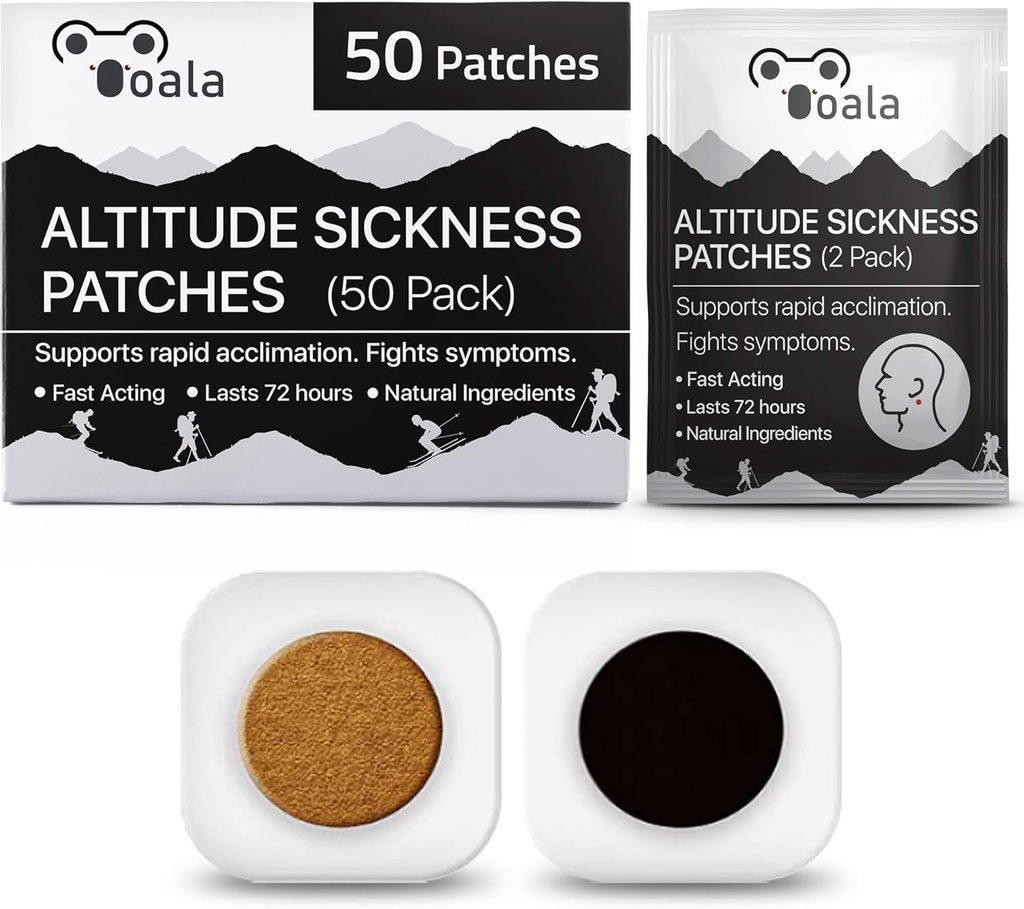Altitude Hastaness Patches | Destekler Hızlı Acclimation, Boosts Oksijen Intake, Fights Belirtileri | 50 Paket