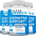Clear Neuro 10, Focus & Concentration, Normal Bellek Fonksiyonlu ve Beyin Sağlığını Geliştirmek, Bellek Kayıplarını Önleme (3 Paket)