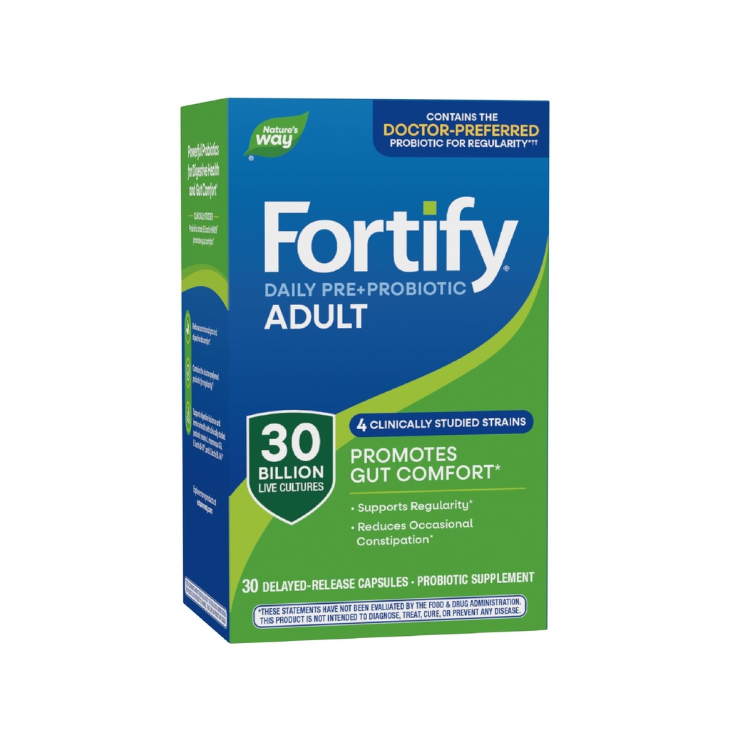 Nature's Way Fortify Daily Probiyotik with Prebiyotik for Men and Women, Probiyotiks for Immune and Digestive Health Support*, 30 Milyar Canlı Kültür, 30 Capsules