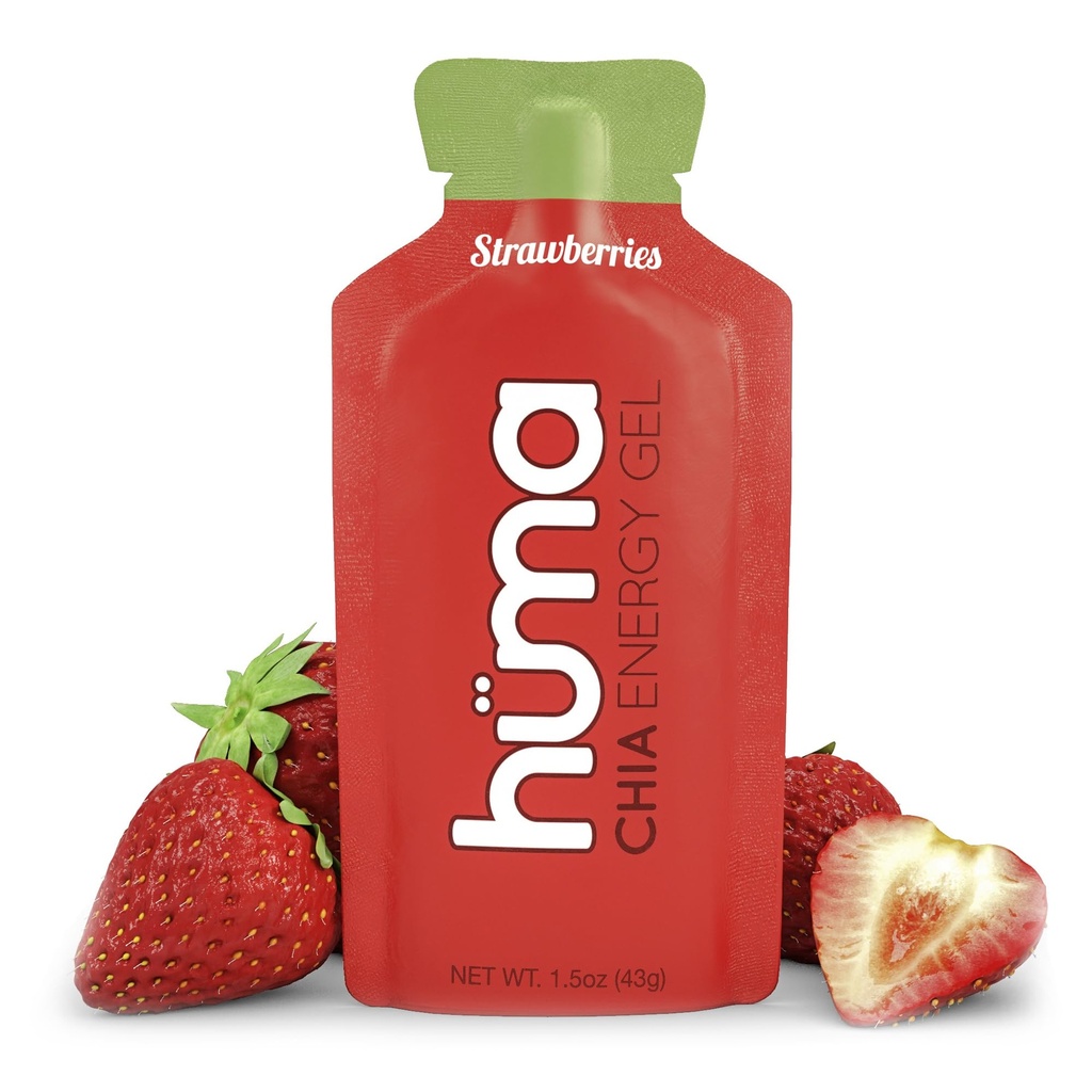 Huma Chia Energy Gel, Strawberries, 12 Gels - Endurance Egzersiz Için Premier Spor Beslenme
