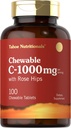 Carlyle Vitamin C Chewables | 1000 mg | 100 Tablet Natural Orange Flavor | Vegetarian, Non-GMO & Gluten Free Supplement | Tahoe Beslenme