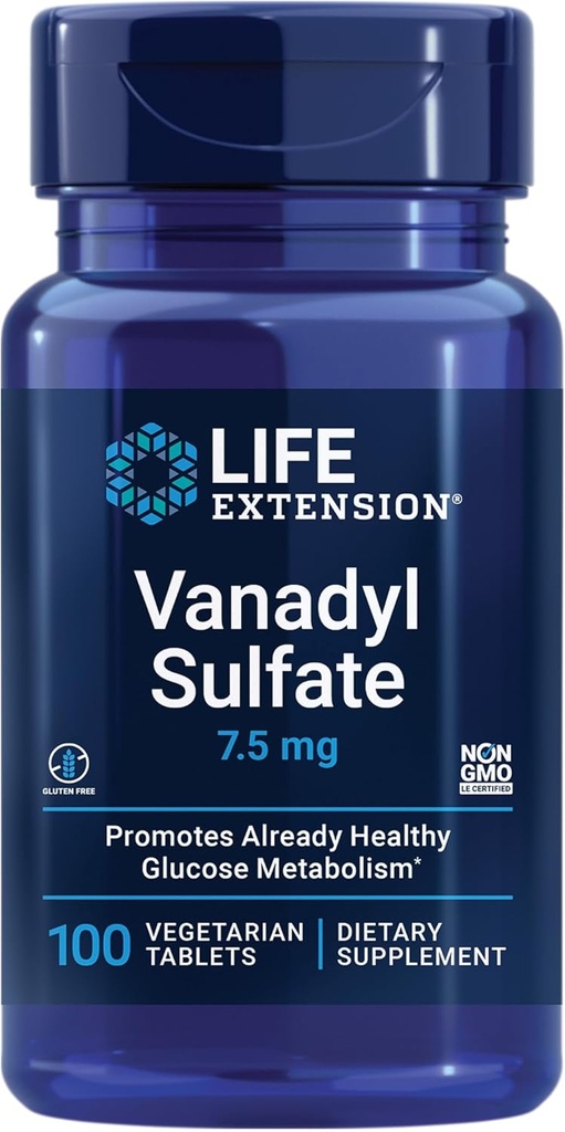 Life Extension Valvedyl Sulfate, Trace Mineral, Valvedium, Sağlıklı Glycemic Balance, Sağlıklı Metabolism, Hormon Fonksiyonu, Gluten-Free, Non-GMO, Vegetarian – 100 Tablet