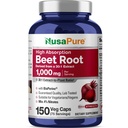 NusaPure Beet Root 30:1 Extract, 1000 mg 150 Veggie caps (Vegan, Non-GMO & Vegan% 4 Nitrates) Bioperine