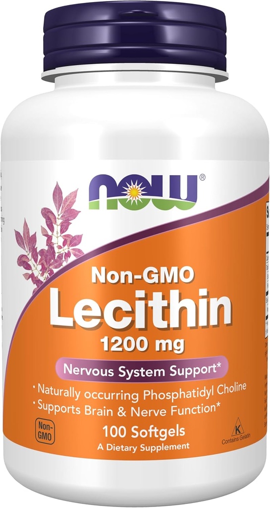 Şimdi Tamamlar, Lecithin 1200 mg doğal olarak gerçekleşen Phosphatidyl Choline, 100 Softgels