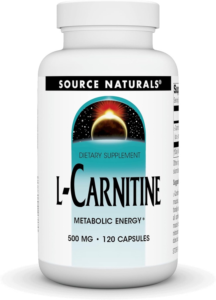 Source Naturals L-Carnitine 500 mg for Metabolic Energy - 120 Capsules