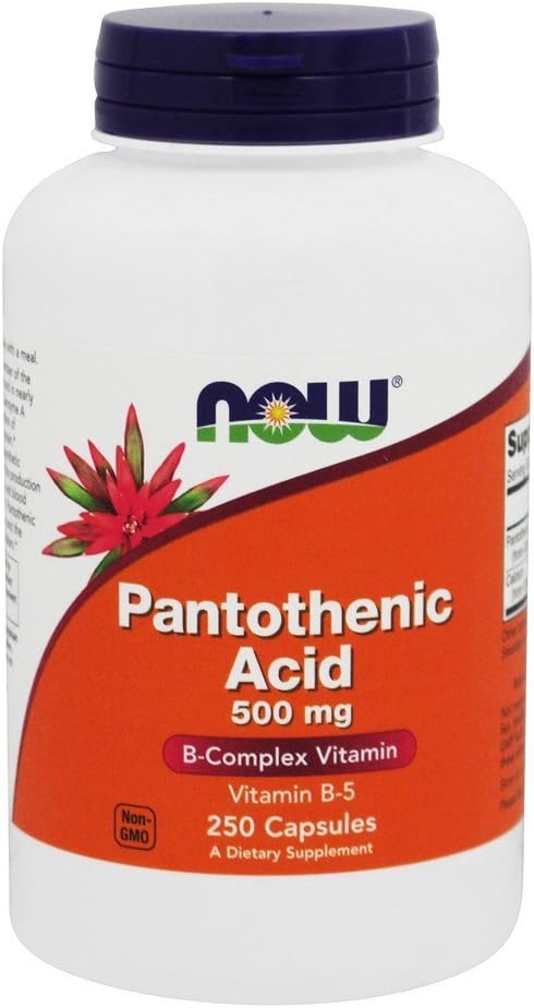 Şimdi Gıdalar Pantothenic Acid, 250 caps / 500 mg (Pack of 2)