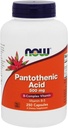 Şimdi Gıdalar Pantothenic Acid, 250 caps / 500 mg (Pack of 2)
