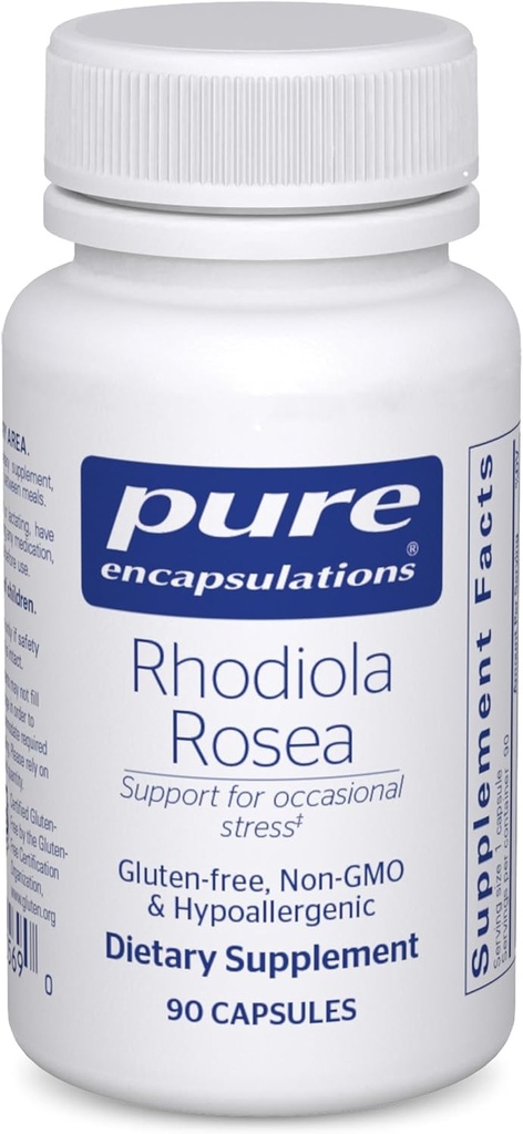 Pure Encapsulations Rhodiola Rosea - για περιστασιακό στρες, αντοχή & κόπωση Ανακούφιση* - με προσαρμογόνα - Χωρίς γλουτένη & Vegan - 90 κάψουλες