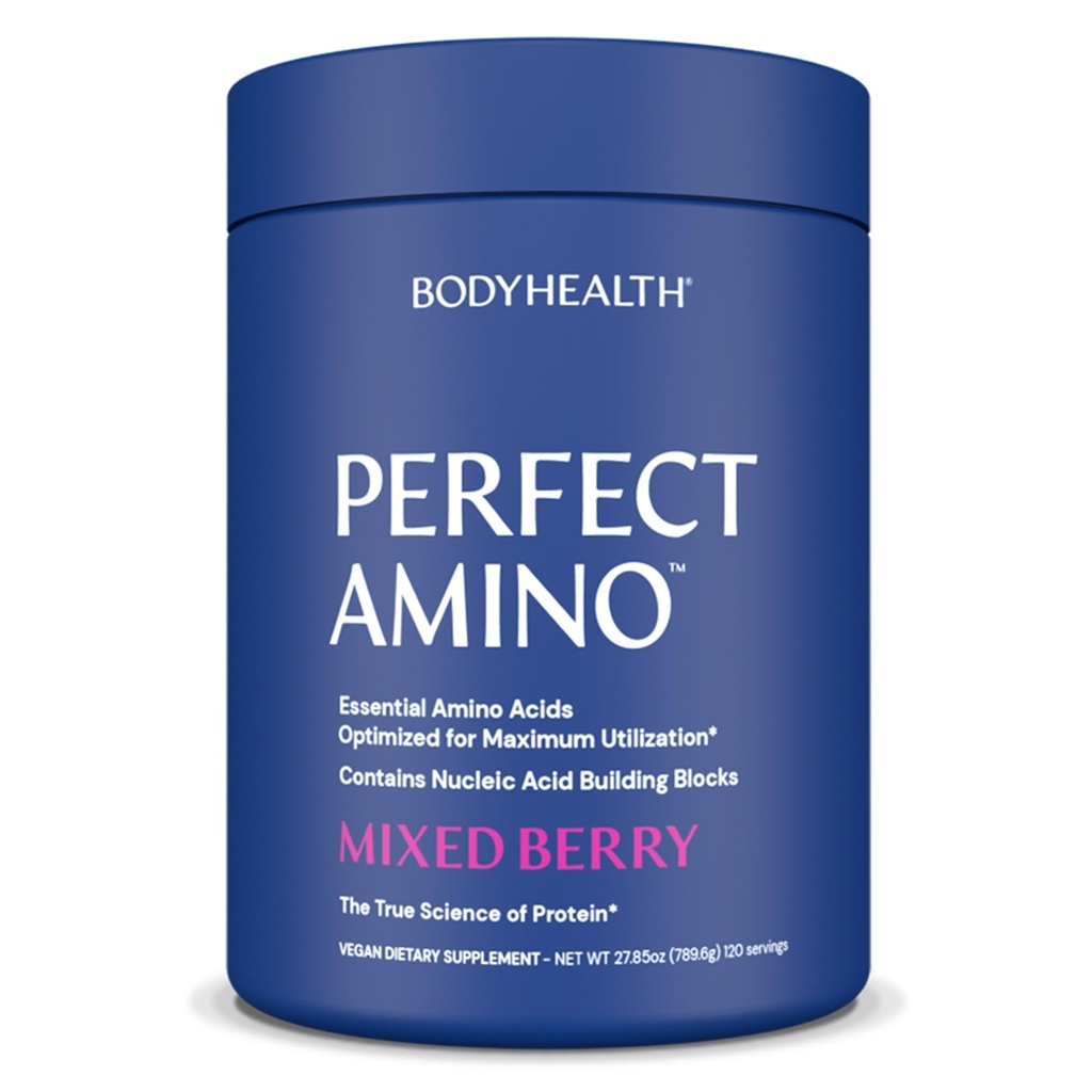 VücutSağlık MükemmelAmino Toz - BCAA ve EAA Toz Pre and Post Workout - Amino Asit Enerji Erkekler ve Kadınlar için Yalın Kas ve Kurtarmayı Desteklemek - Karma Berry - 120 Hizmet