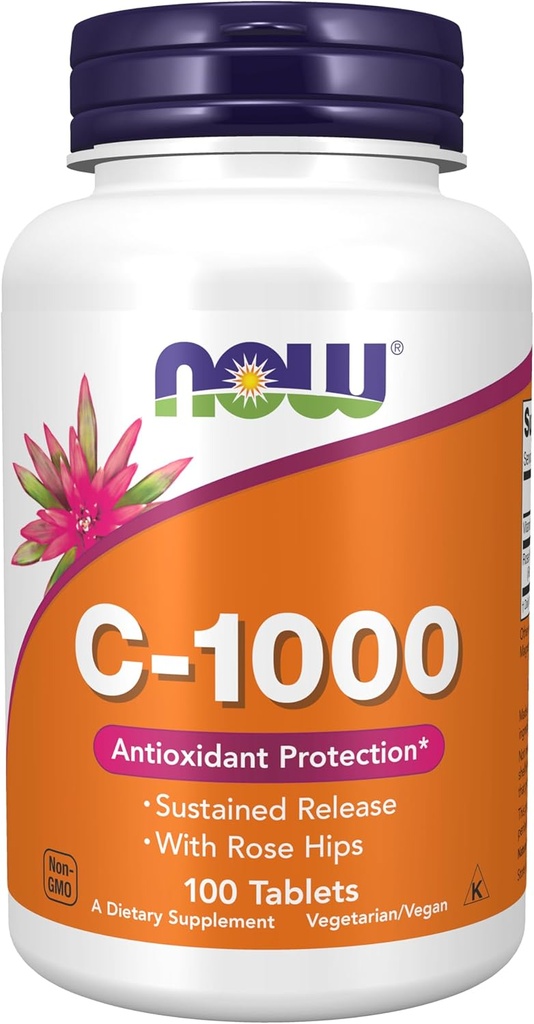 Şimdi Gıdalar, Rose Hips ile C-1,000, Sustained Release, Antioksi Koruma*, 100 Tablet
