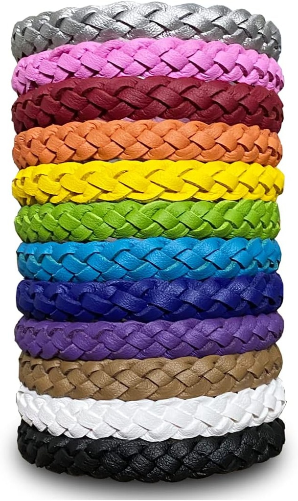 12 Pack Mosquito Repellent Dresss, Solid Color Bireysel olarak sarsılmış Deris & Bug Repellent Bile Bands for Kids & Yetişkinler Açık Camping Fishing Traveling