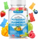 Μαλακοπάρου Κάλιο Gummies για ενήλικες, Υψηλής Απορρόφησης Κάλιο Μαγνήσιο συμπλήρωμα με βιταμίνη B6 CoQ10 για το πόδι Cramps & Μύες Υγεία Ζάχαρη-ελεύθερο Vegan Μεικτά Φρούτα Γεύση 60 Gummies