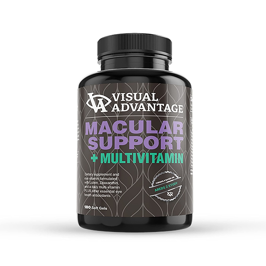 Lunovus Macular Support Plus Multivitamin Based on AREDS 2 Çalışma - Macular Destek için Göz Vitaminleri - Lutein ve Zeaxanthin ile Mineral Supplement - 180 Soft Gels