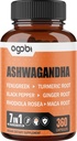 7 in 1 Ashwagandha 8050 mg - Fenugreek, Maca, Turmeric, Rhodiola, Ginger, And Black Pepper - Mood, Strength, Spirit and Energy Support Supplement - 360 Capsules - 12 Ay Supply