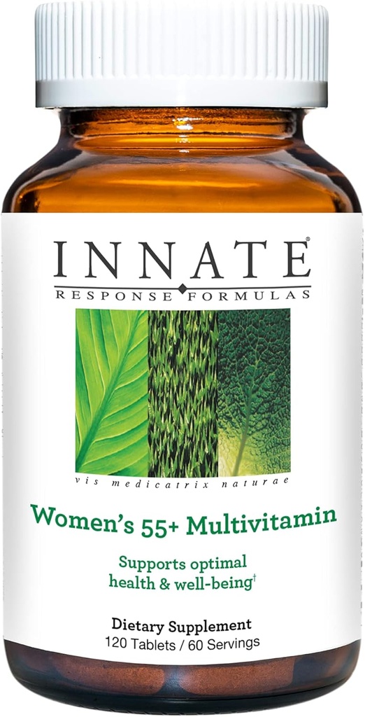 Innate Response Formulas Women's 55+ Multivitamin - Kadınlar için Günlük Multivitamin 55 ve Over - Vegetarian, Non-GMO ve Gluten-Free - 9 Yiyecek Allergens olmadan - 120 Tablet (60 Hizmet)
