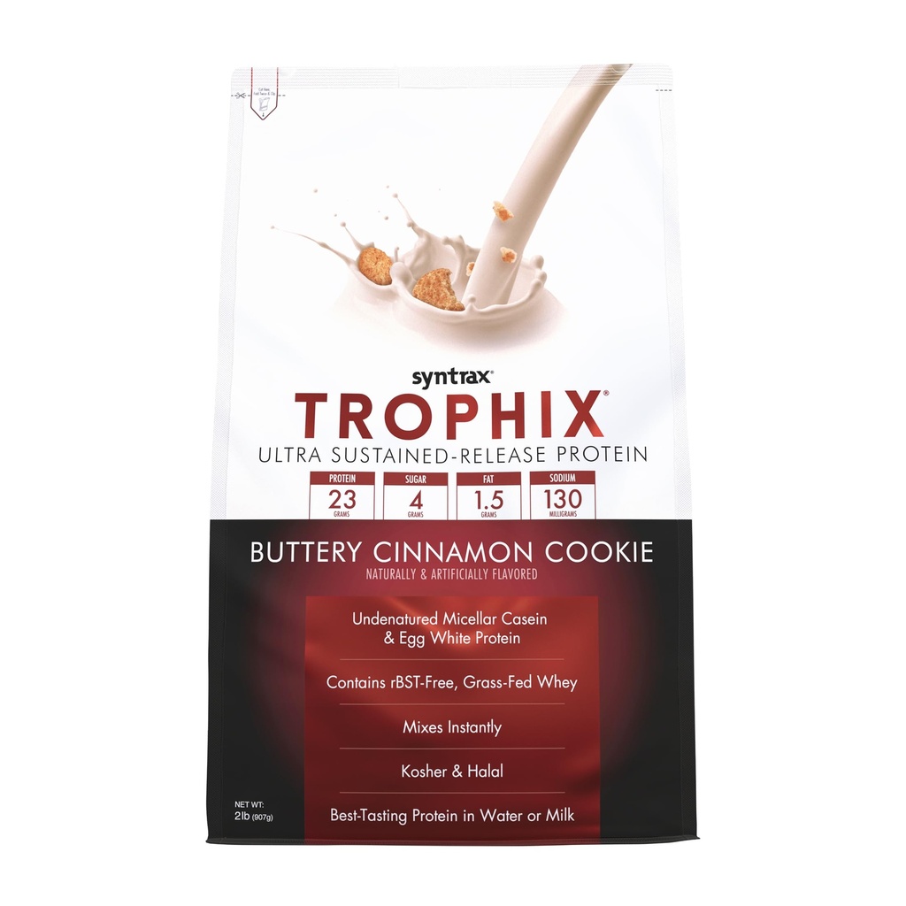 Syntrax Beslenme Trophix, Ultra Sustained-Release protein Tozu, Real Cookie Pieces, Buttery Cinnamon Cookie, 2 lbs