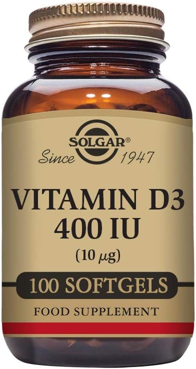 Solgar Vitamin D3 (Cloncalciferol) 10 MCG (400 IU), 100 Softgels - Bones & Teeth - Immune System Support - Non-GMO, Gluten Free, Dairy Free - 100 Hizmet