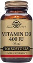Solgar Vitamin D3 (Cholecalciferol) 10 MCG (400 IU), 100 Softgels - Βοηθά στη διατήρηση οστών & δοντιών - Υποστήριξη ανοσοποιητικού συστήματος - Μη-GMO, Χωρίς γλουτένη, Χωρίς γαλακτοκομικά - 100 Σερβιέτες