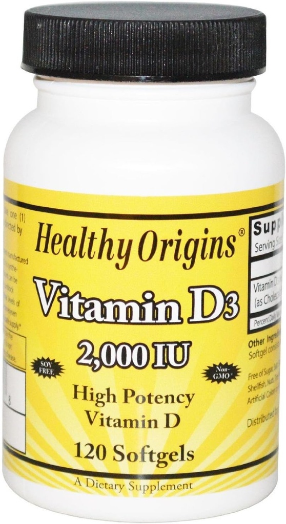 Sağlıklı Kökenler D3 Softgels, 120 Kont