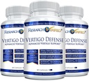 Araştırma Doğrulanmış Vertigo Savunması - Soothe Belirtileri ve İç Kulak Dengesini Destek - D3, Ginger, Ginkgo Biloba, BioPerine - 180 Capsules
