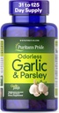 Puritan's Pride Preimum Odorless Garlic 5 mg (500 mg eşdeğer) & Parsley, Heart Health, Circulation ve Blood Flow Support, 250 Hızlı Yayın Softgels