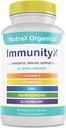 All-in-One Organic Immune Support Supplement 60 Vegan Capsules - Elder 500 mg, Ashwagandha 500 mg, 400 mg Vitamin C ve çinko - D3 - Yetişkinler için Immune ATM